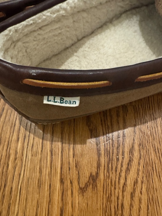 L.L. Bean Suede Fleece Lined Moccasin Slippers, 14 main image 3